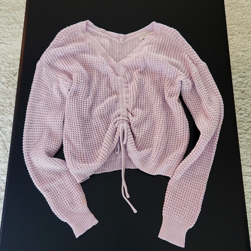 Adjustable crop sweater